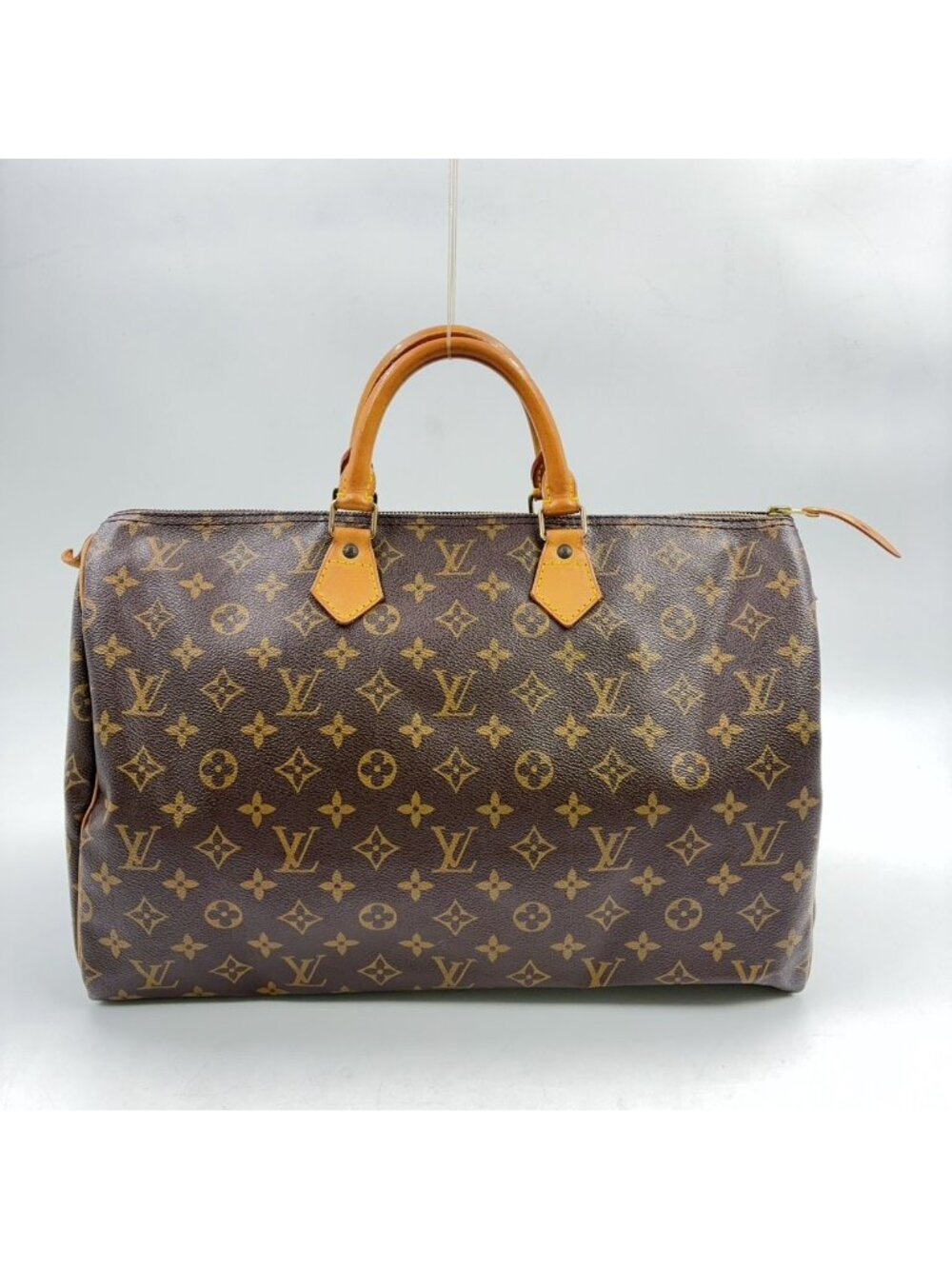 Louis Vuitton Speedy 40 Monogram Leather Brown Light Handbag Gold